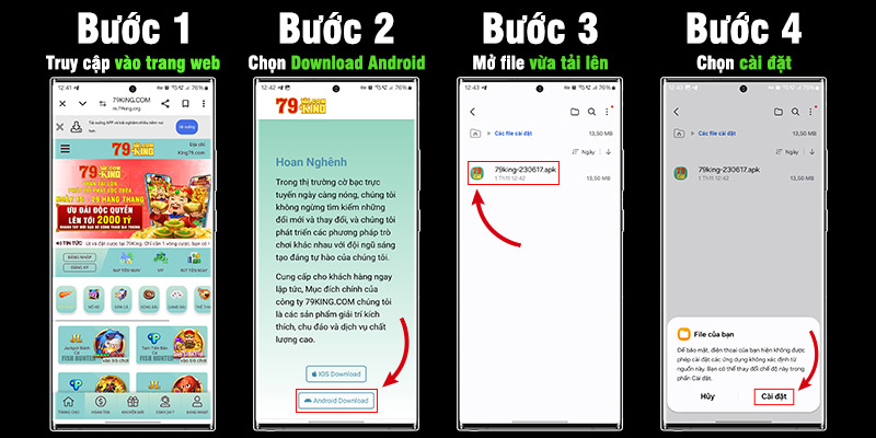 Hướng dẫn tải app 79king2